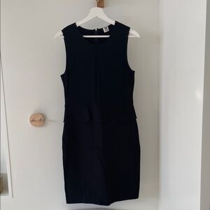 Theory Black Peplum Midi Dress